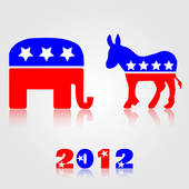 Democratic   Republican Symbols   Clipart Graphic