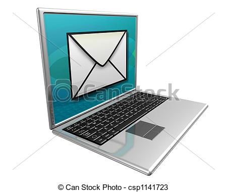Drawings Of You Have Mail   Laptop Computer Displaying A Large Mail