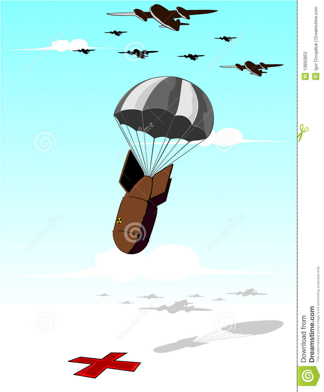 Falling Bomb Illustration Stock Photography   Image  13892852