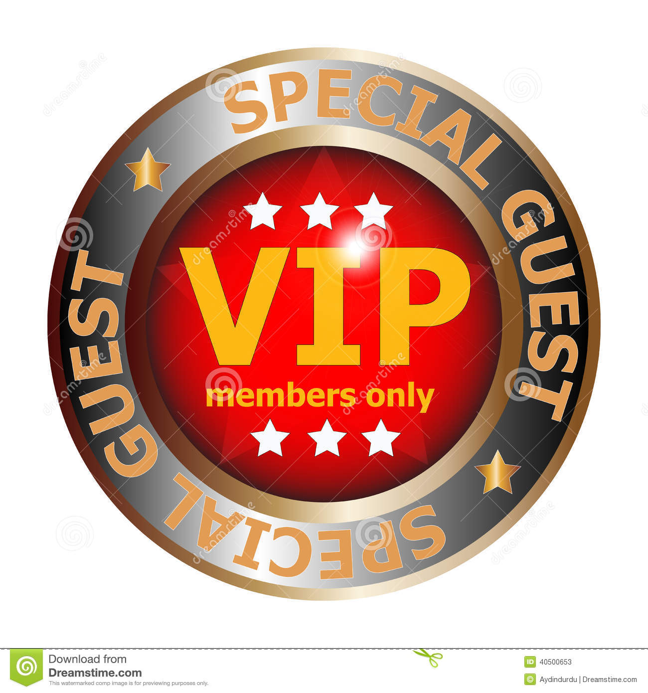 Illustration Of A Special Guest Vip Badge Isolated On A White