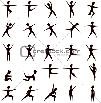 Image 4934422  Set Of Stylized Fitness Women Silhouettes From Crestock    