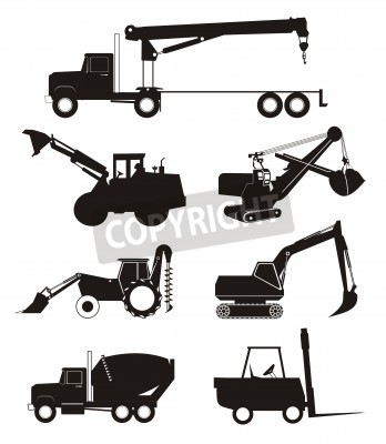Industry Truck And Vehicle Silhouette Vector Illustration