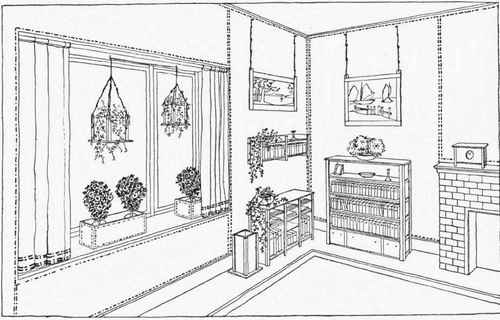 Living Room Clipart Colouring Pages