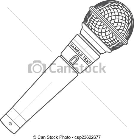 Of Outline Stage Microphone   Vector Dark Grey Color Outline