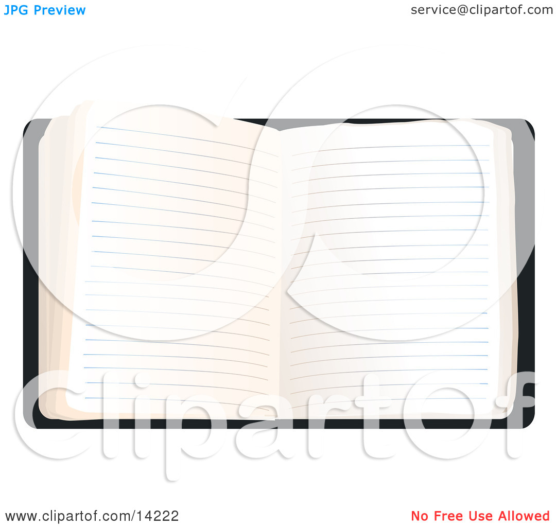 Open Journal With Lined Pages Clipart Illustration By Rasmussen Images