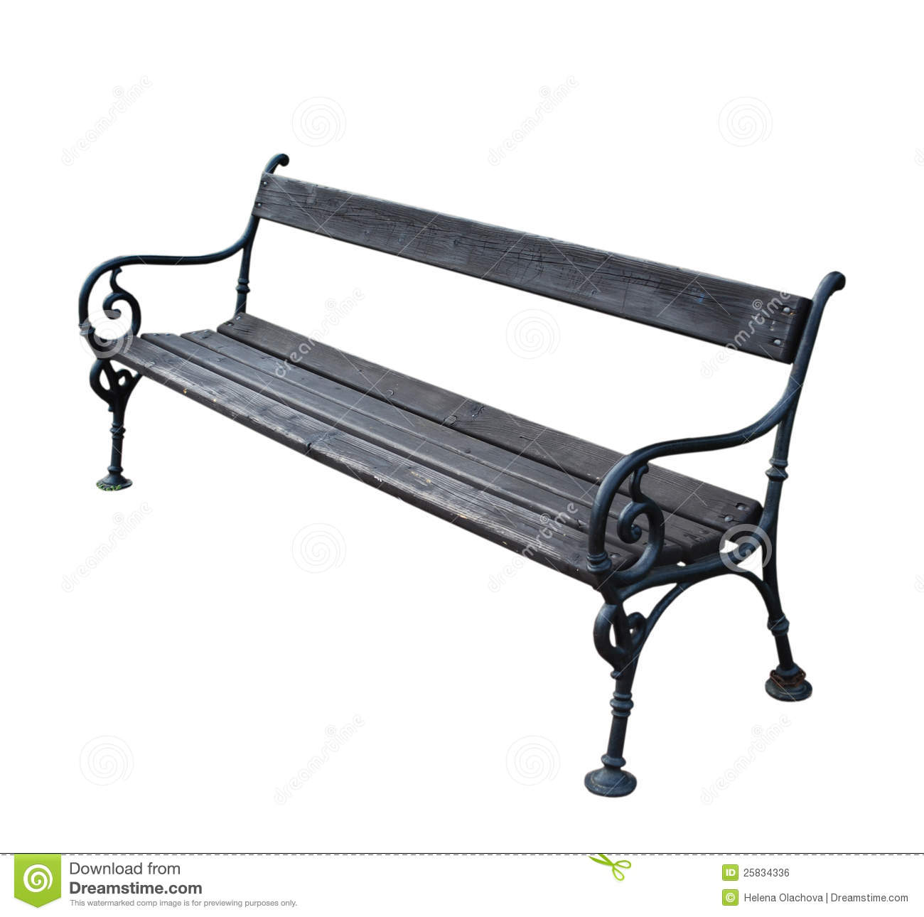Park Bench Isolated On White Background Royalty Free Stock Image