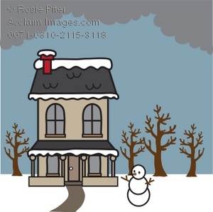 Royalty Free Clipart Illustration Of A House In Winter