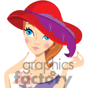 Royalty Free Red Hat Society Girl Clipart Image Picture Art   382237