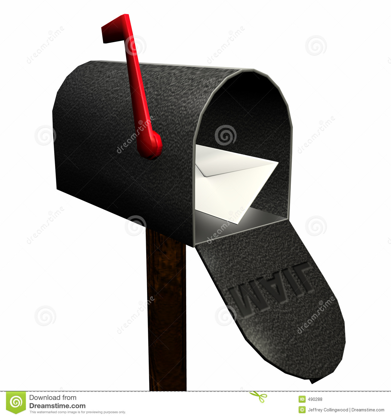 Single Piece Of Mail In A Mailbox