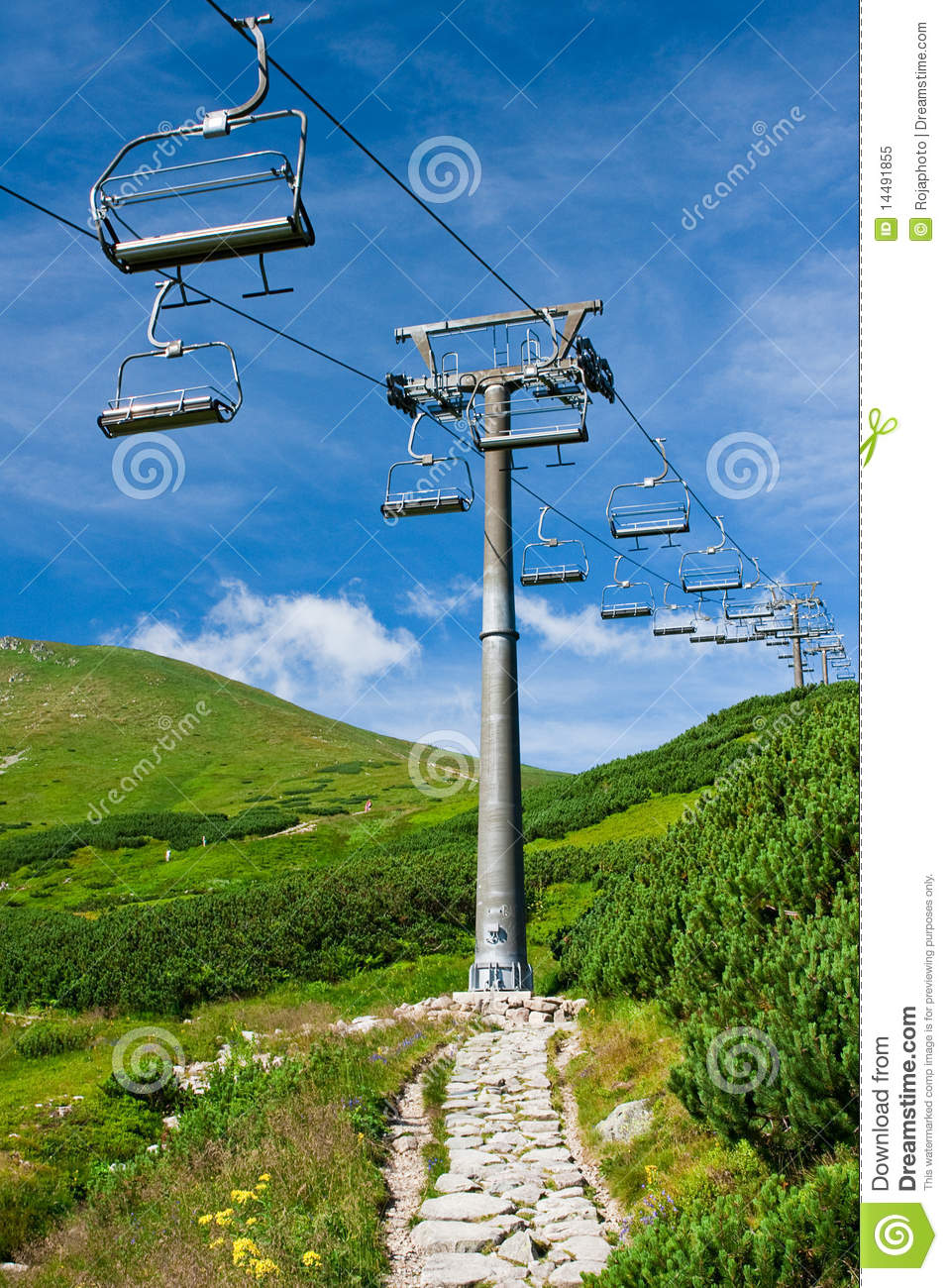 Ski Lift In Summer Royalty Free Stock Photo   Image  14491855