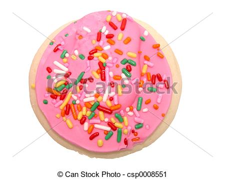 Stock Photo   Pink Frosted Cookie   Stock Image Images Royalty Free    