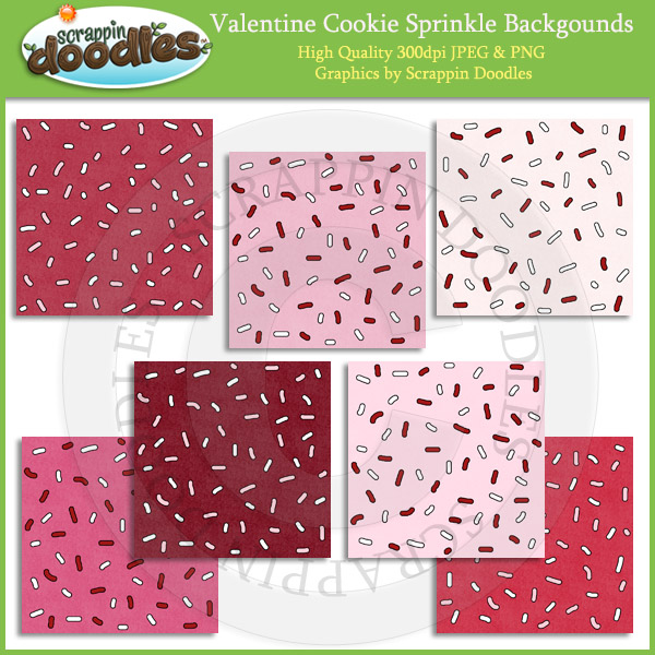 Valentine Cookie Sprinkle Backgrounds