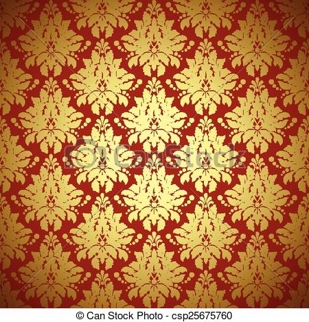 Vintage Background Vector   Damask    Csp25675760   Search Clipart    