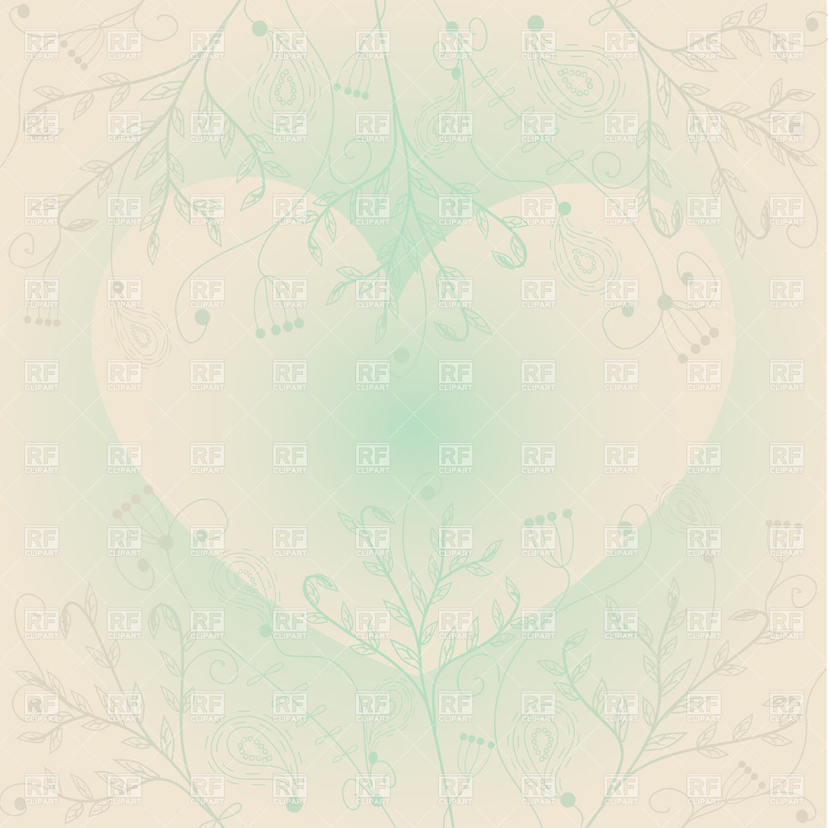 Vintage Pastel Background With Heart And Floral Twigs 23514 Download