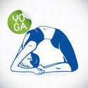 Yoga Fitness Modell Illustration Sign Symbol Knappen Badge Ikon