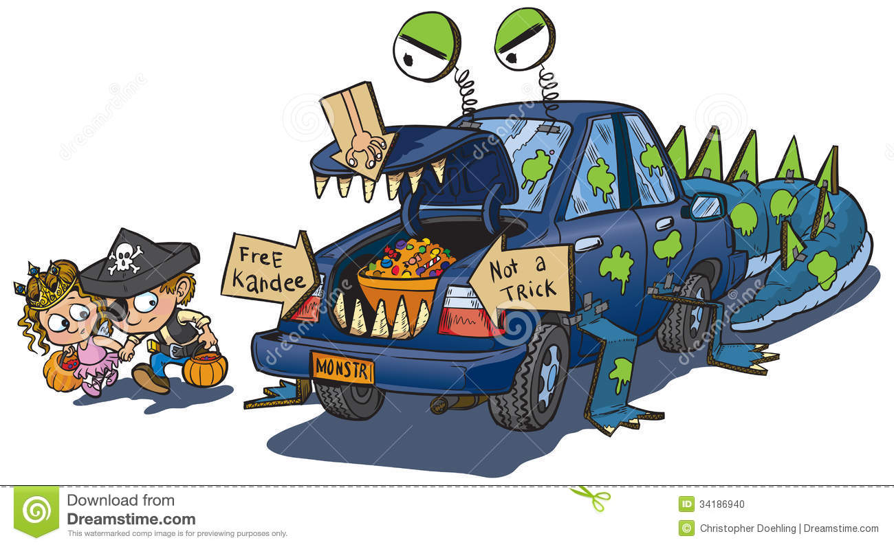 Car Decorated For A Trunk Or Treat Event On Halloween  The Car    
