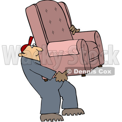 Clipart Furniture Repo Or Delivery Man Carrying A Chair   Royalty Free