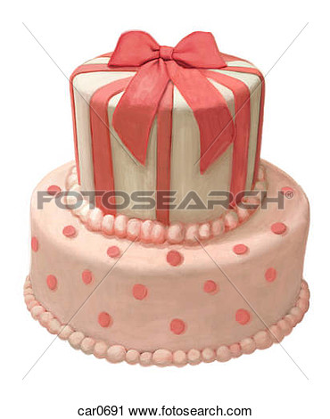 Clipart Of 3d Image Of Tiered Birthday Cake Car0691 Search Clip Art
