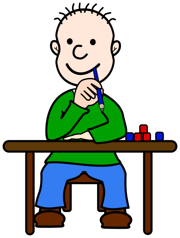 Comic Boy Oli At School By Frankes   Boy Sitting At A School Table And    