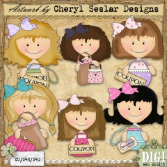 Coupon Shoppers 1   Exclusive Cheryl Seslar Clip Art Download