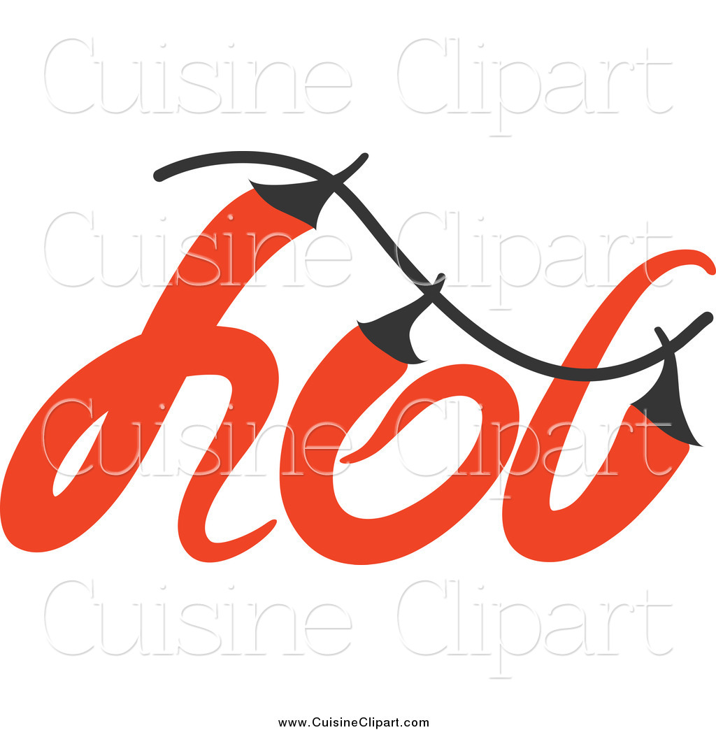 Cuisine Clipart Of A Hot Chili Pepper Word Design By Elena    19991