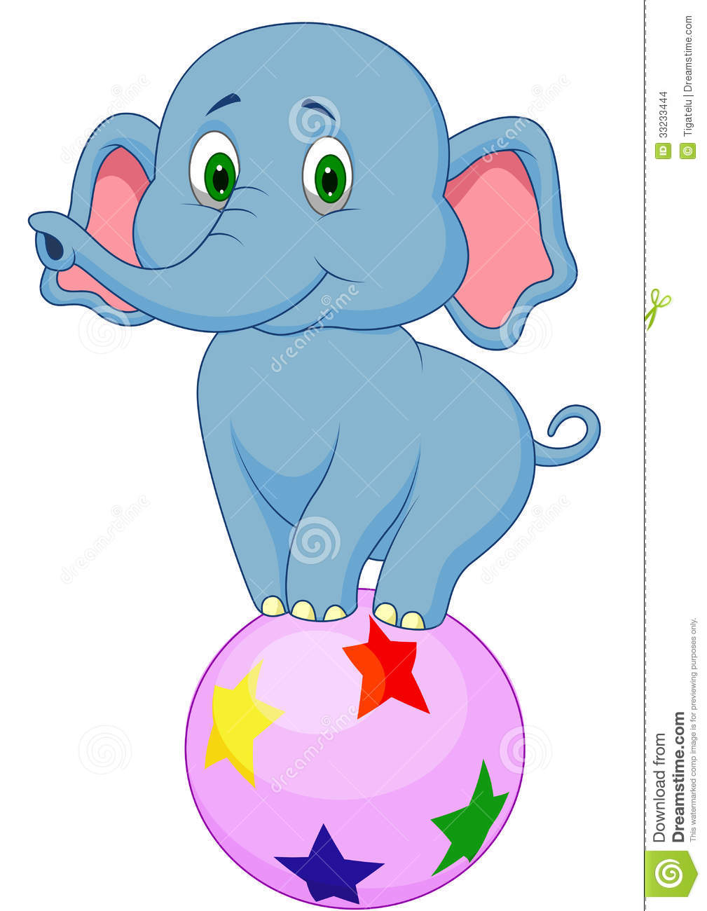 Cute Elephant Cartoon Standing On A Colorful Ball Stock Images   Image    