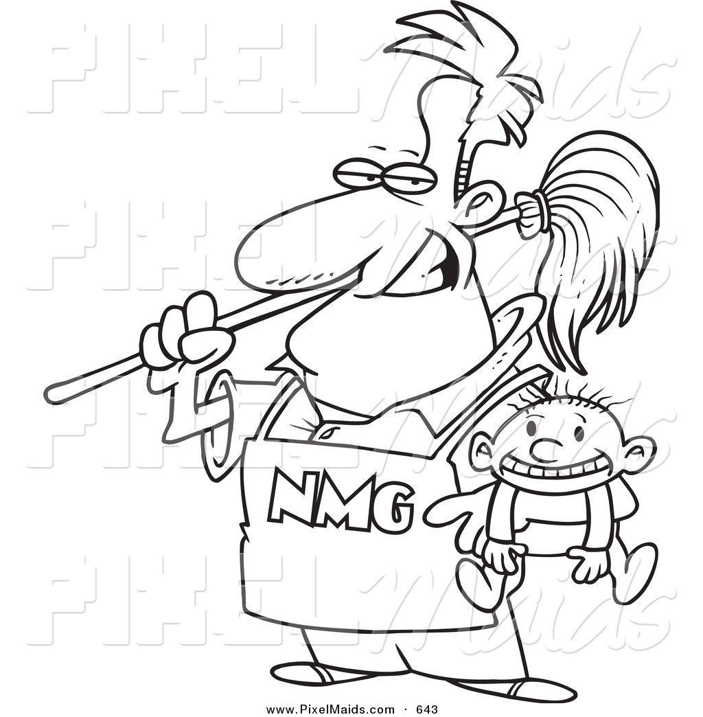 Dad Clipart Black And White Clipart Of A Cartoon Black And