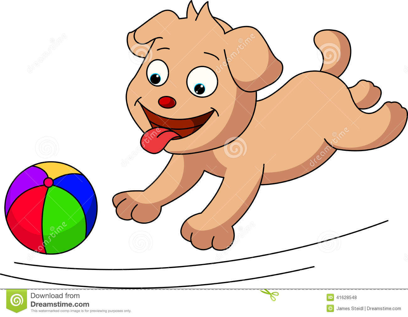 Dog With A Ball Stock Vector   Image  41628548