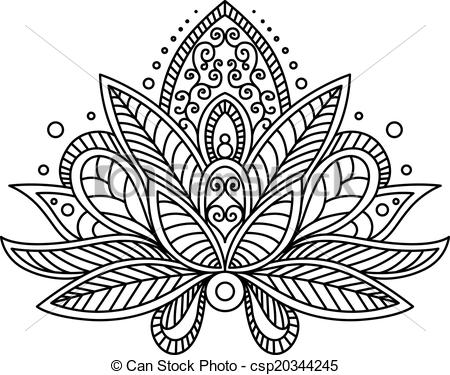 Eps Vector Of Persian Or Turkish Paisley Flower Design Isolated On    