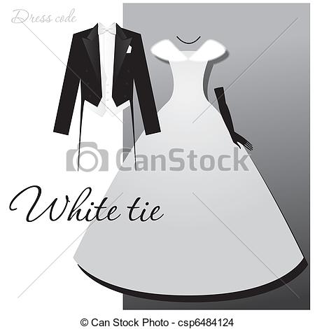 Eps Vector Of White Tie   Dress Code   White Tie Male   Tails Light