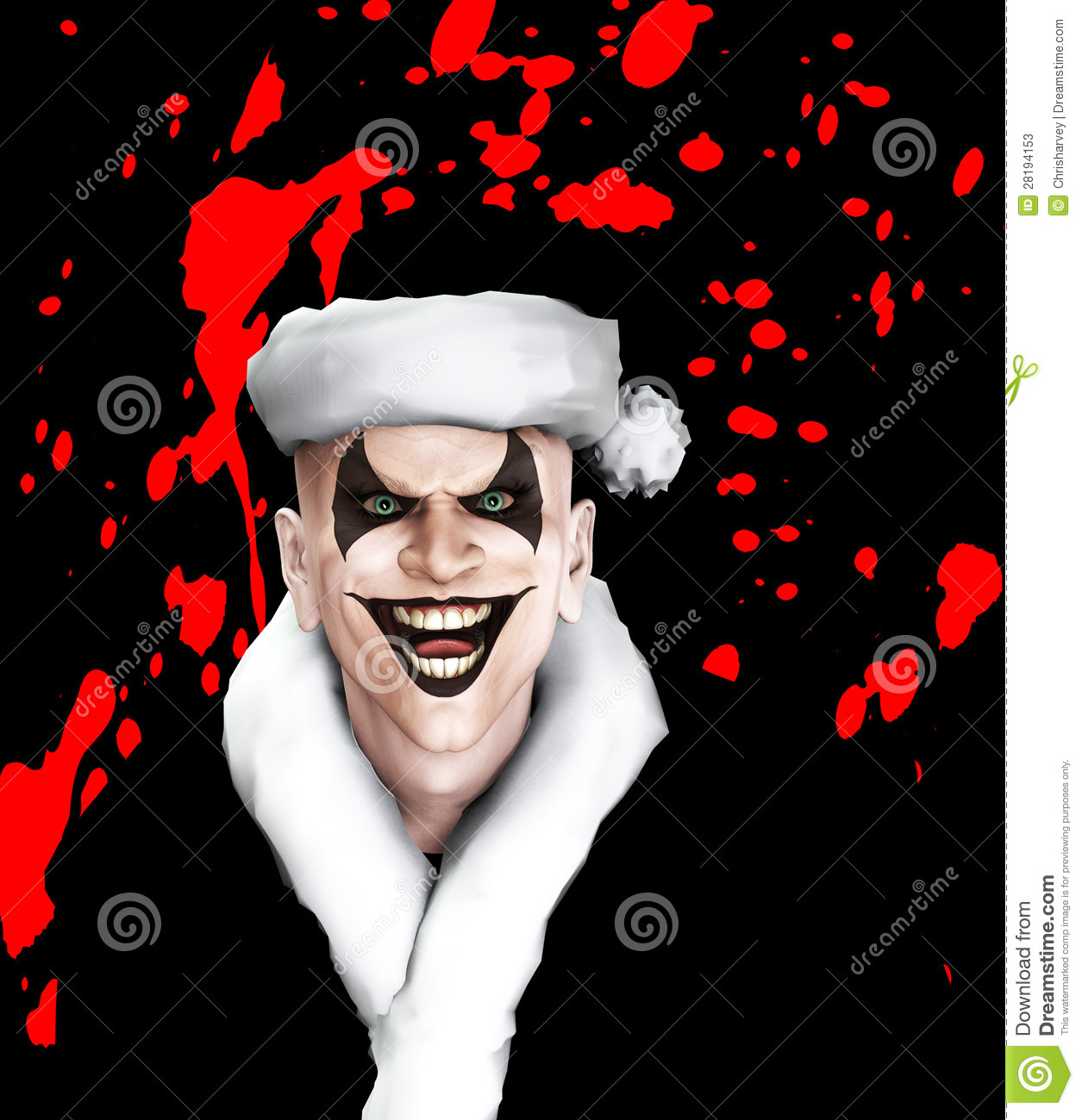 Evil Santa Clown With Blood Stock Photos   Image  28194153