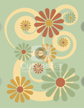 Flower Background In Green Stock Vector Clipart Vector Illustration