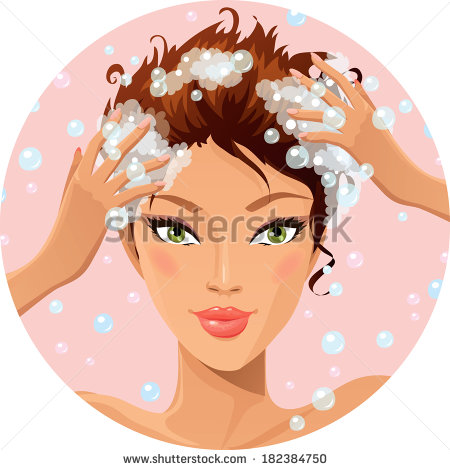 Girl Washing Hair Clipart Beautiful Girl Washing Her