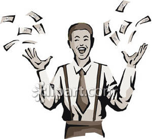 Man Throwing Cash Money Clipart Picture