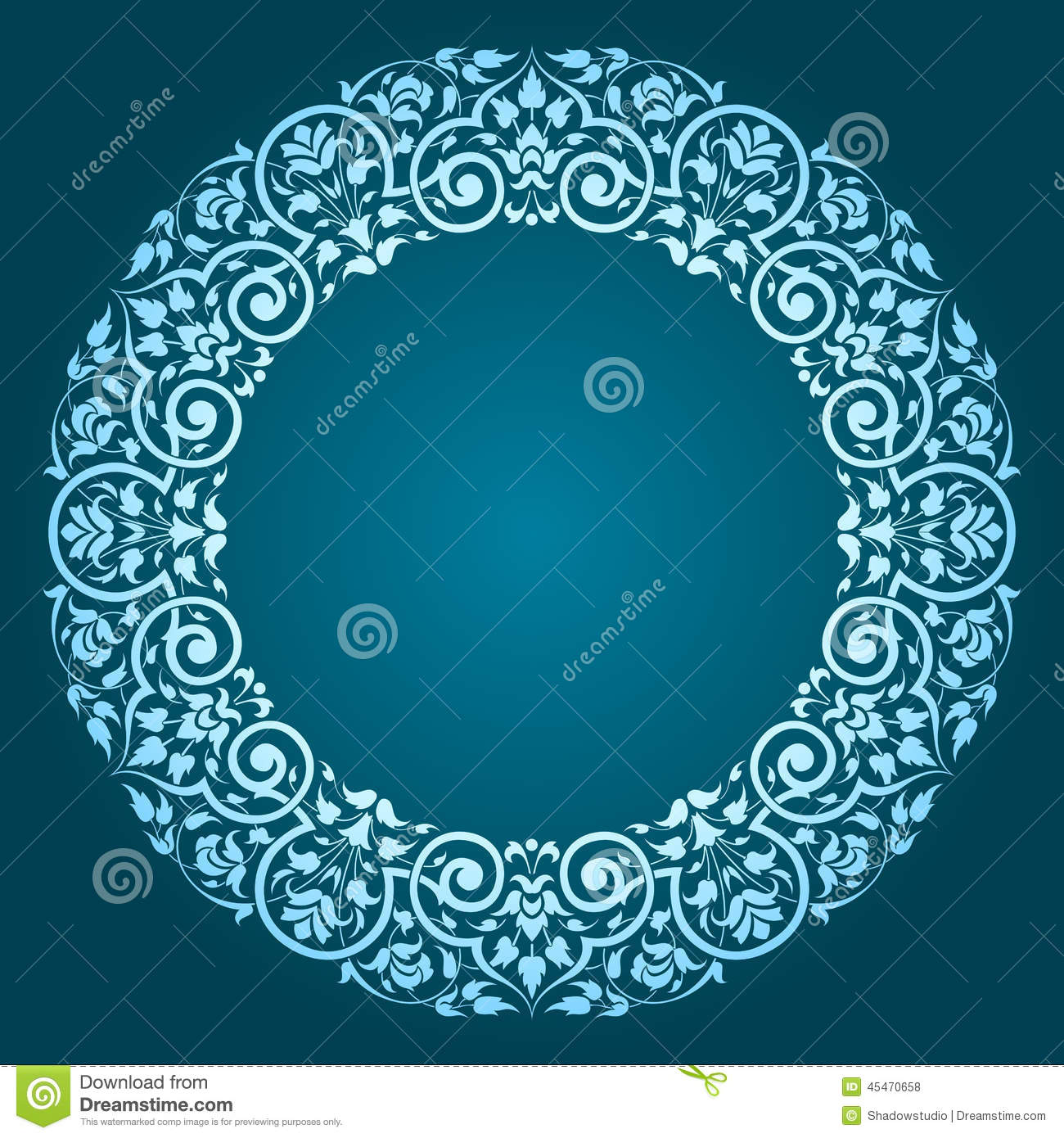 Of Persian Islamic Turkish Arabic Circle Floral Ornamental Border