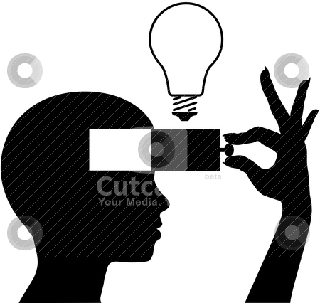 Open A Mind To Learn New Idea Education Stock Vector Clipart Person