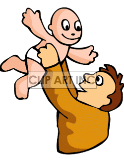 Royalty Free A Man Throwing A Child Up In The Air Clipart Image