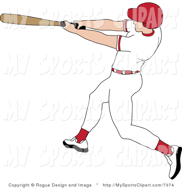 Sports Clip Art Of A Baseball Batter In A Red Helmet