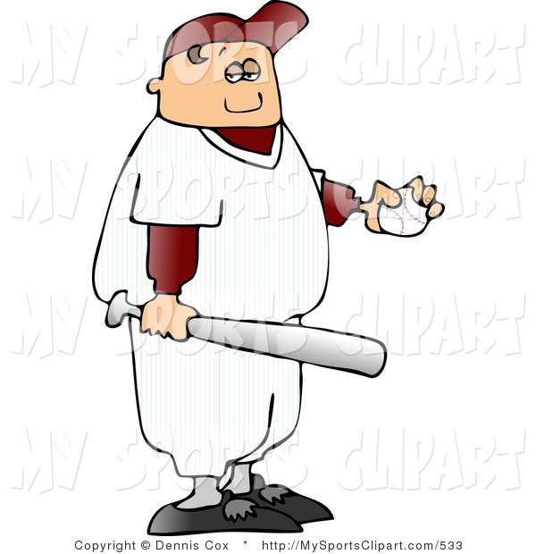 Sports Clip Art Of A Baseball Boy Holding A Bat And Ball By Djart    