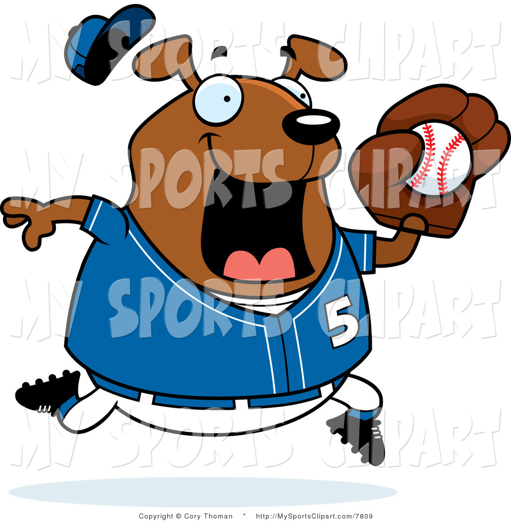 Sports Clip Art Of A Dog Playing Baseball In Blue By Cory Thoman    