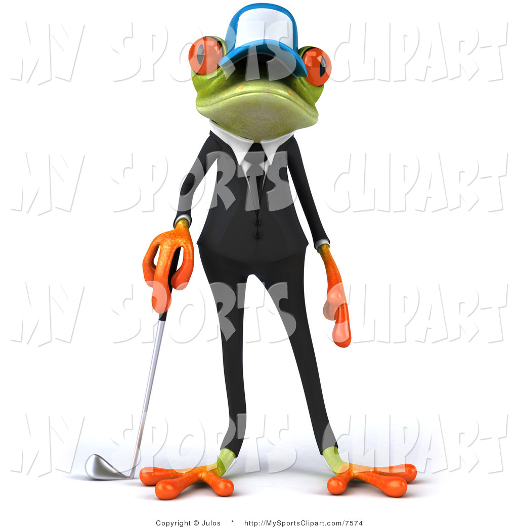 Sports Clip Art Of A Green Springer Frog Wearing A Suit And A Baseball    