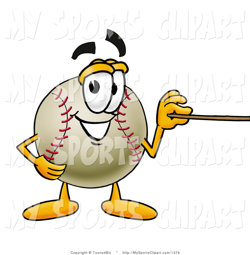 Sports Clip Art Of A Happy Baseball Mascot Cartoon Character Holding A
