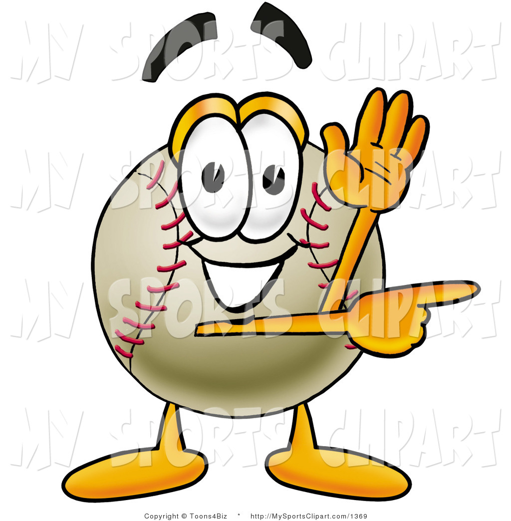 Sports Clip Art Of A Happy Baseball Mascot Cartoon Character Waving    