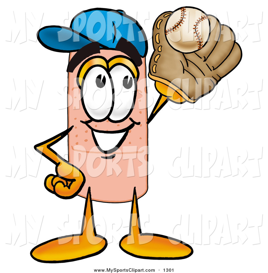 Sports Clip Art Of A Sporty Adhesive Bandaid Bandage Mascot Cartoon    
