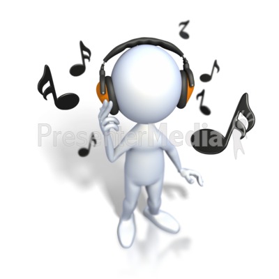 Stick Figure Listening To Music   Home And Lifestyle   Great Clipart    