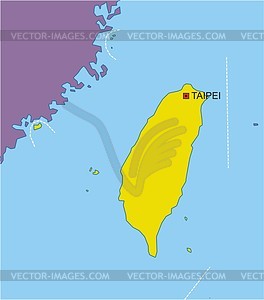 Taiwan Map   Vector Clipart