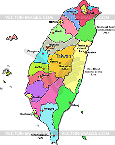 Taiwan Map   Vector Clipart