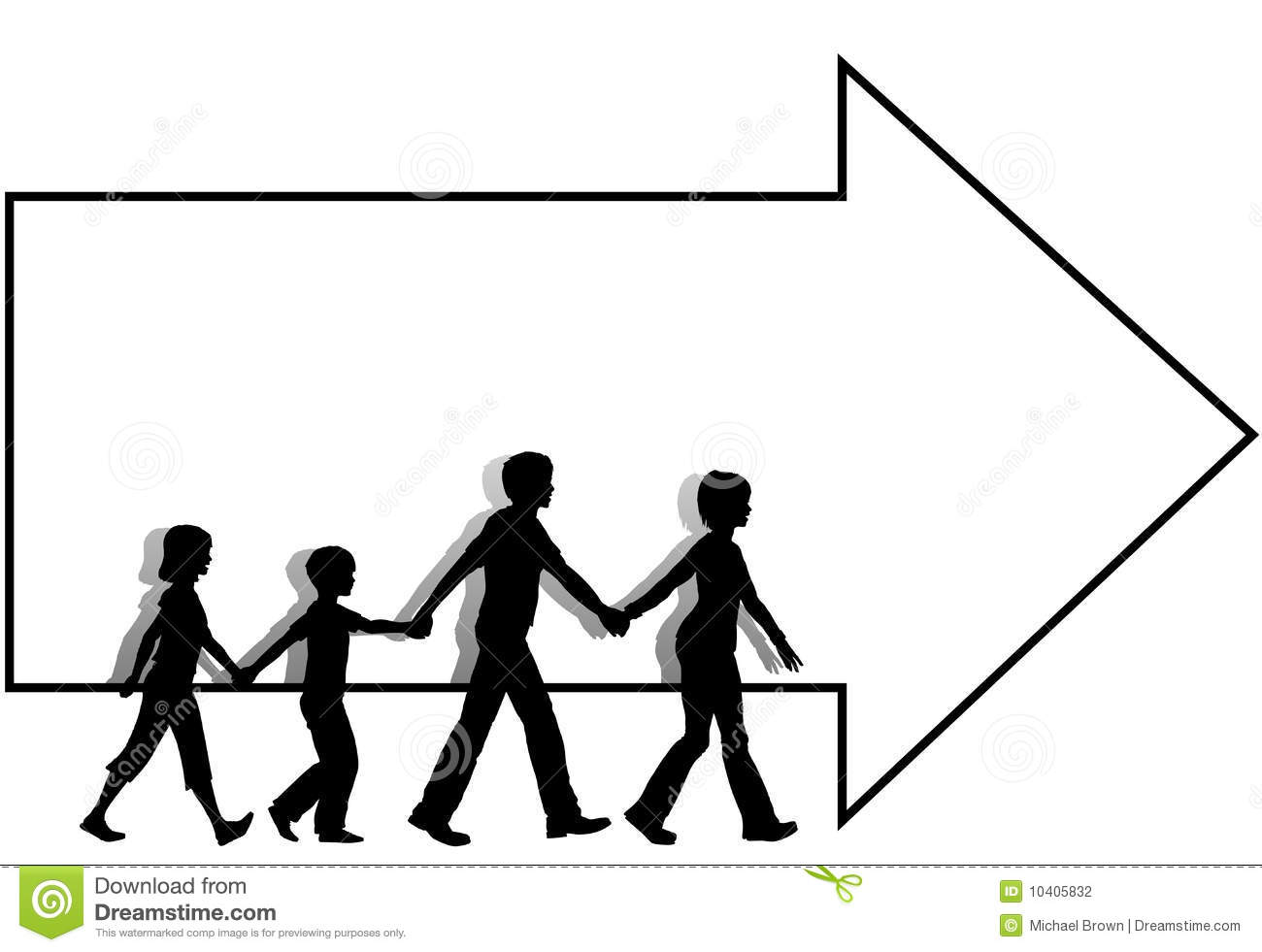 Taking A Walk Clipart Family Mom Dad Kids Walk To