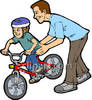 To Ride A Bike Clipart Dad Teaching His Son To Ride A