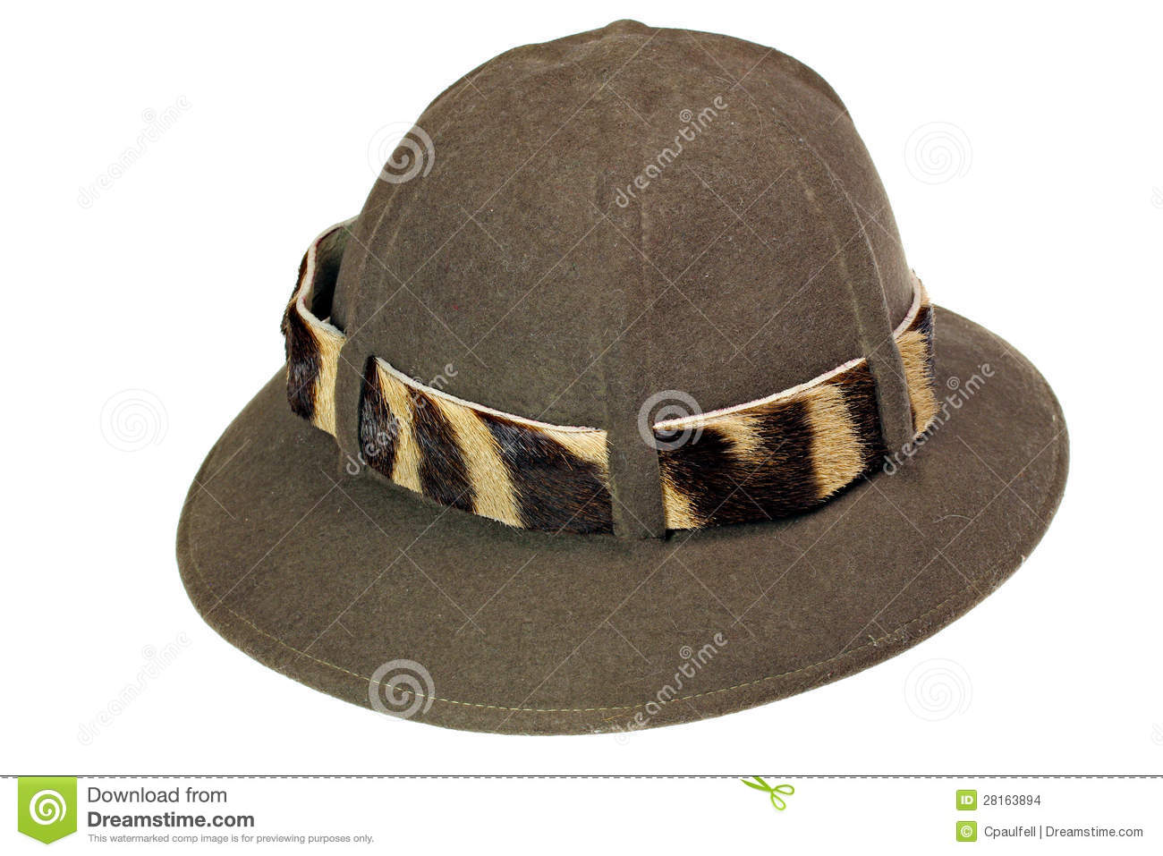 Traditional Safari Hat With Zebra Hat Band